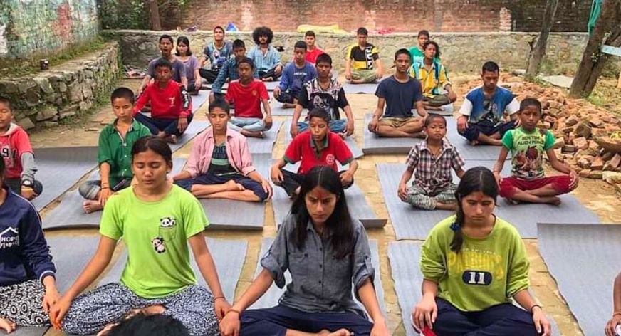 Nurturing Well-being: Chakraviu Nepal’s Yoga Session at Hope Rising Children Home